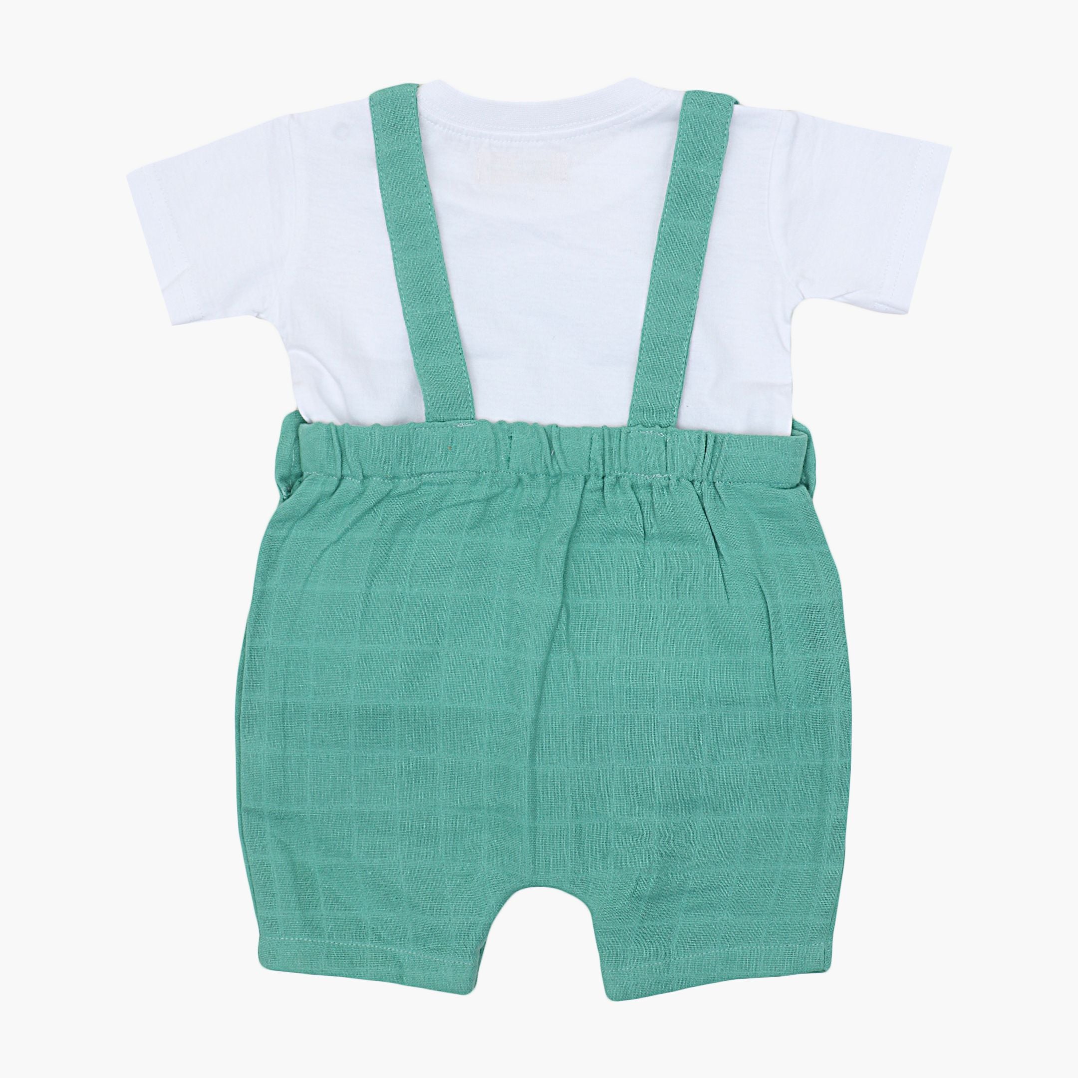 Muslin Frill Dungarees for Baby Girls