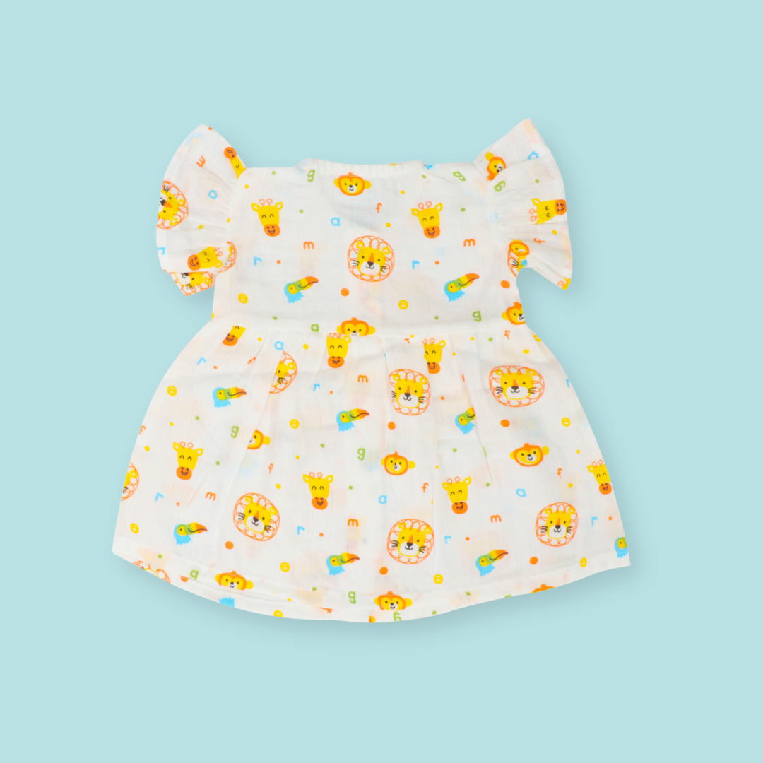 Wild Dino - Muslin Frill Frock (Pack of 2)
