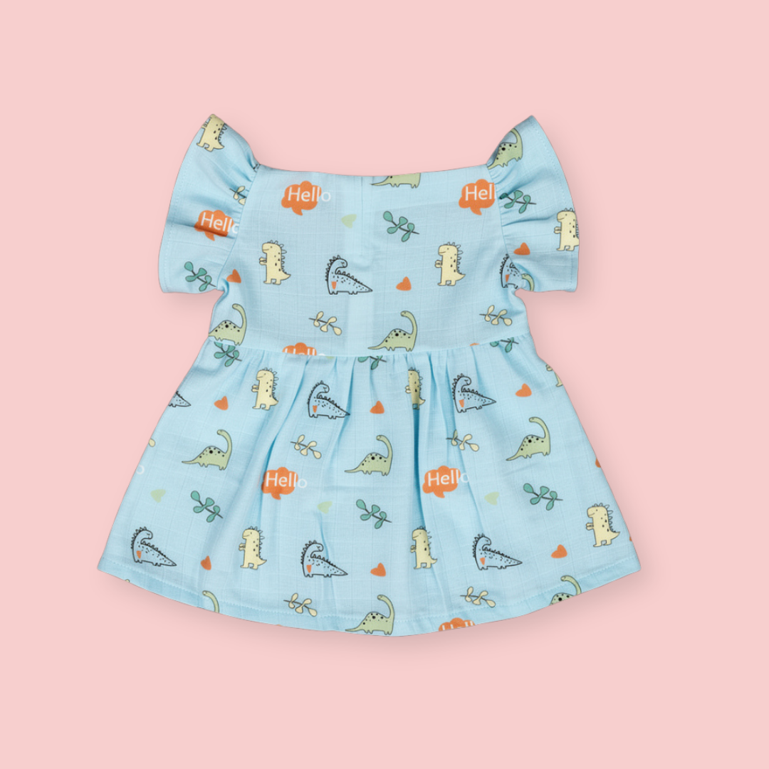 Wild Dino - Muslin Frill Frock (Pack of 2)