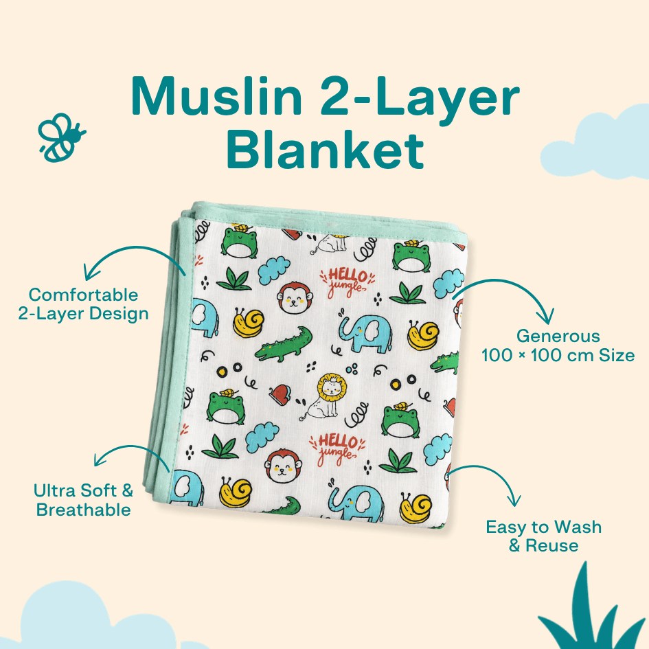 Hello Jungle - Muslin 2layer Blanket