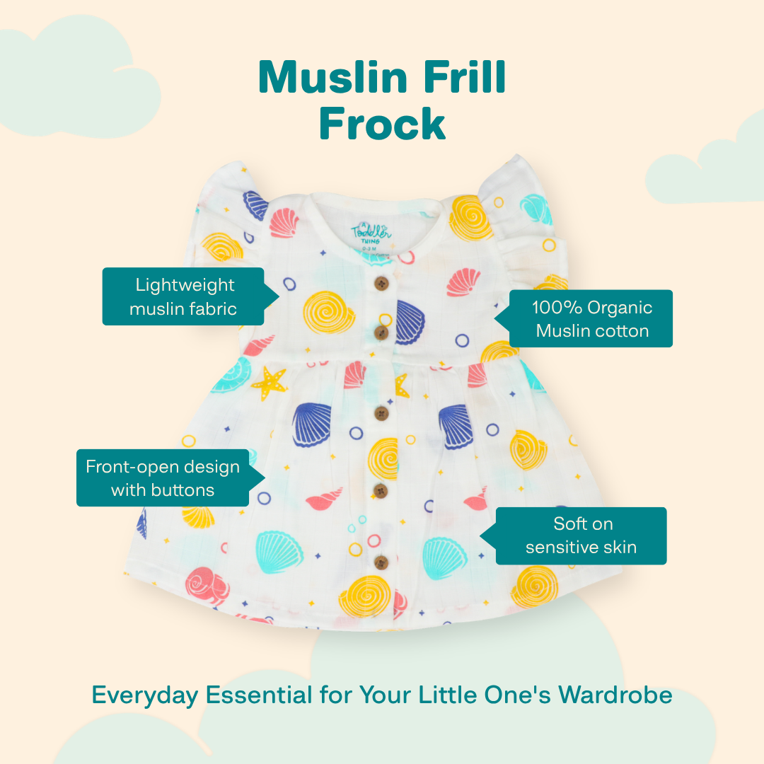 Wild Dino - Muslin Frill Frock (Pack of 2)