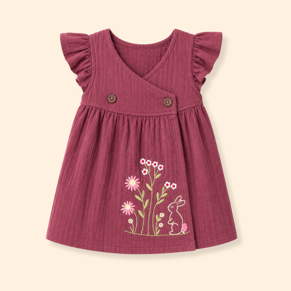 Little Flowerland - Crinkled Muslin Wrap Type Frock