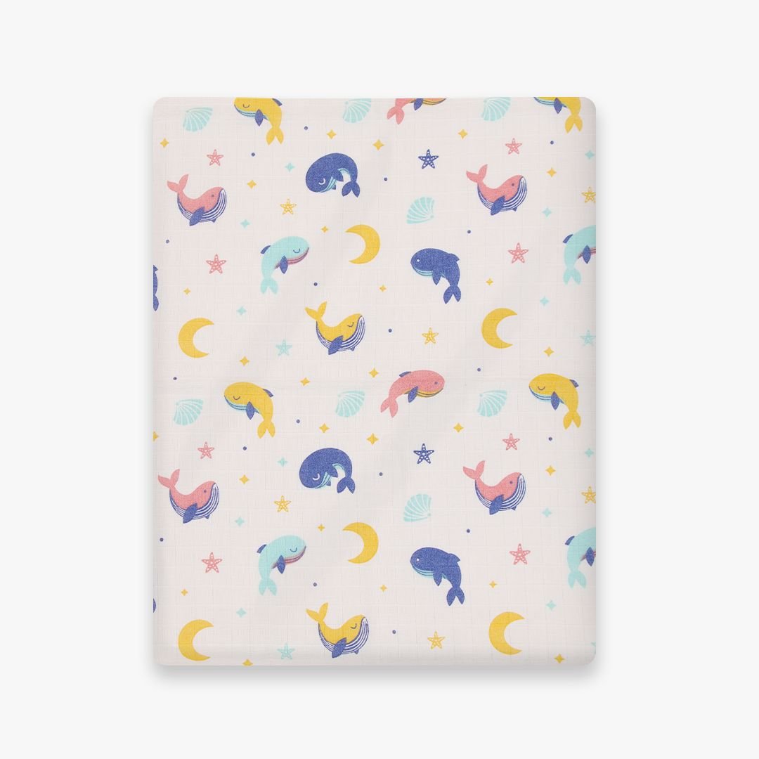 Baby Whale Star Muslin Cotton Swaddles(Pack of 2)