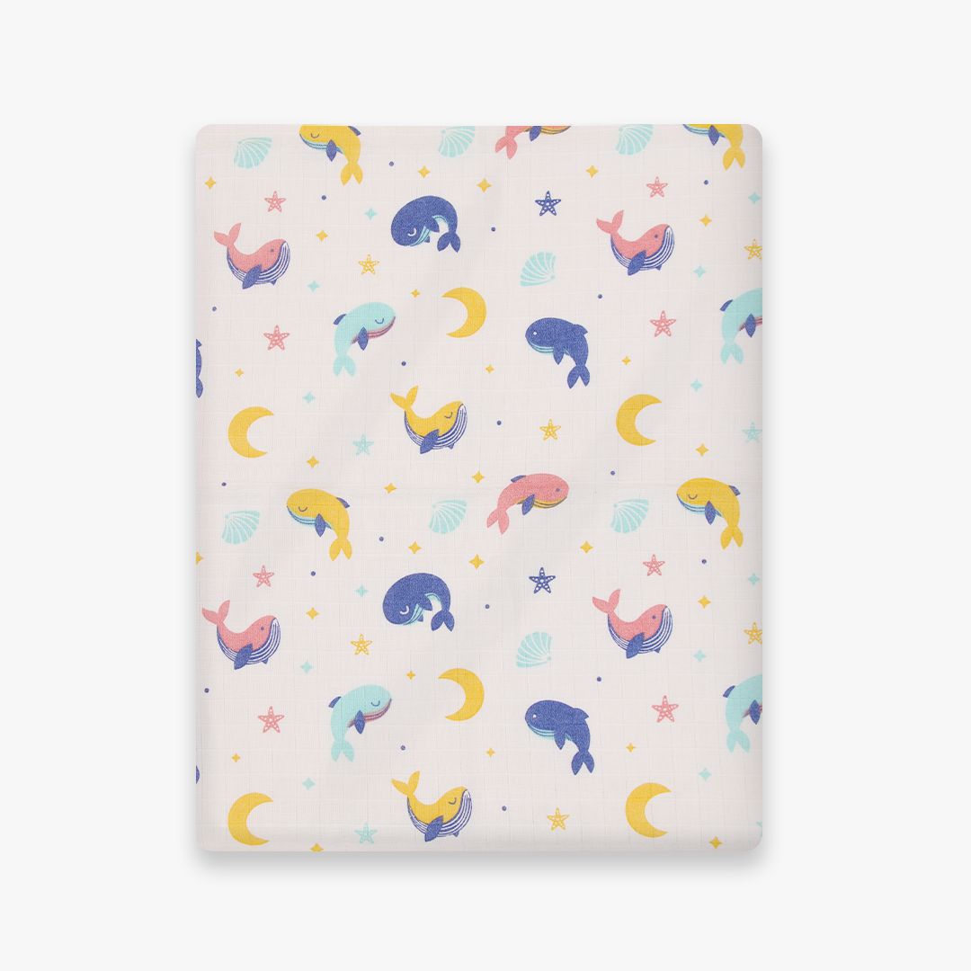 Baby Whale Star Muslin Cotton Swaddles(Pack of 2)