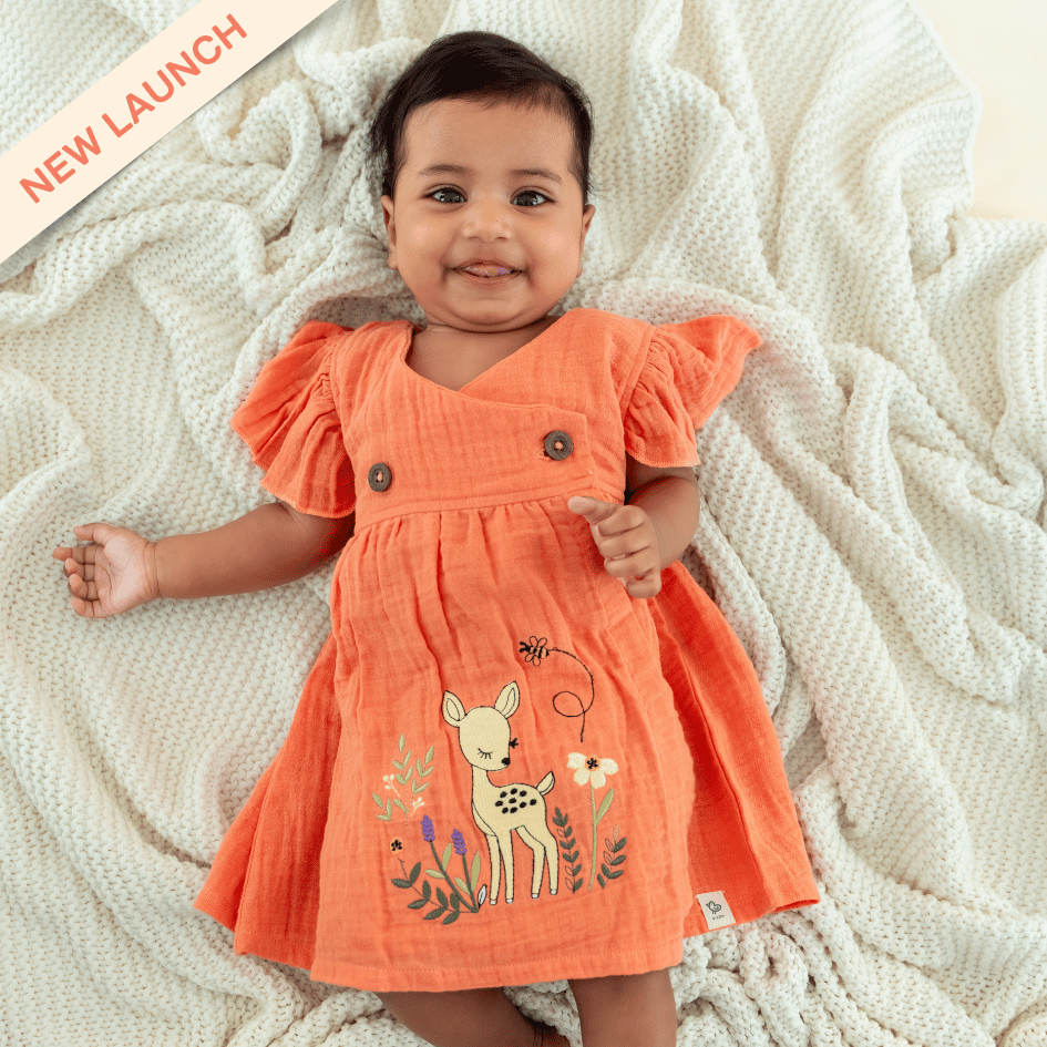 Little Flowerland - Crinkled Muslin Wrap Type Frock