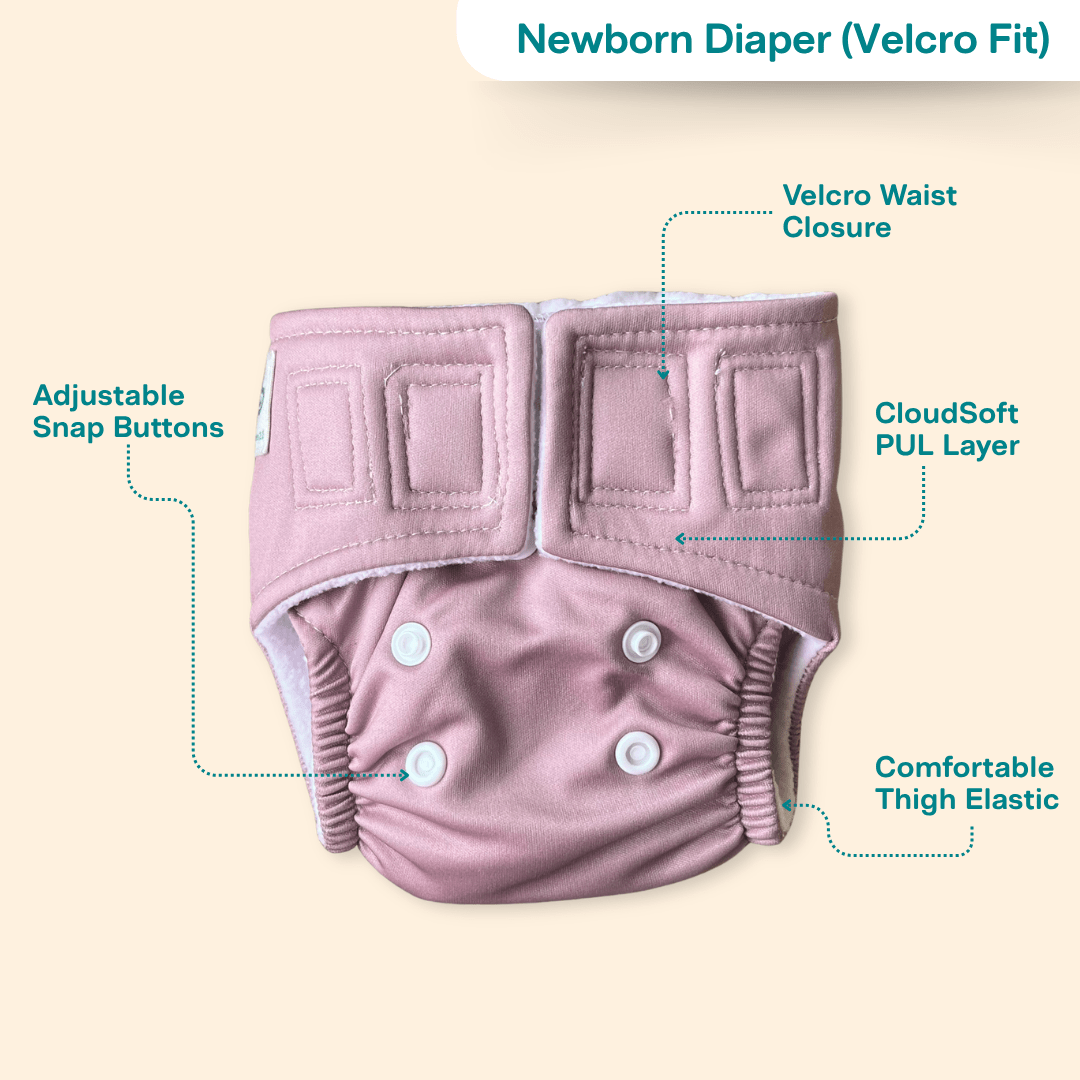 Aqua Blue - Newborn Diaper - Pack of 2