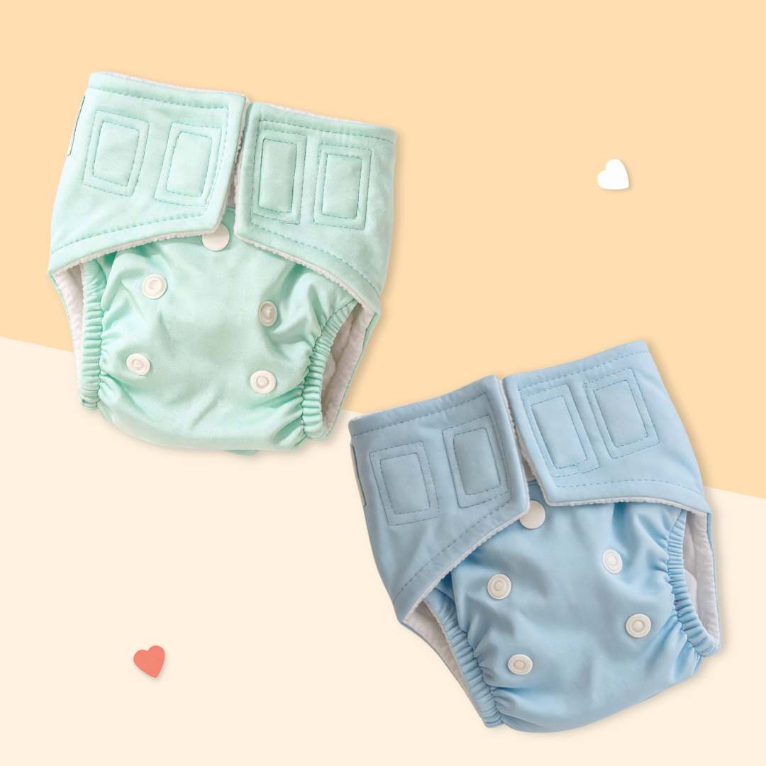 Aqua Blue - Newborn Diaper - Pack of 2