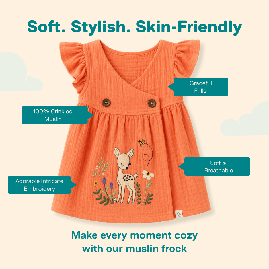 Little Flowerland - Crinkled Muslin Wrap Type Frock