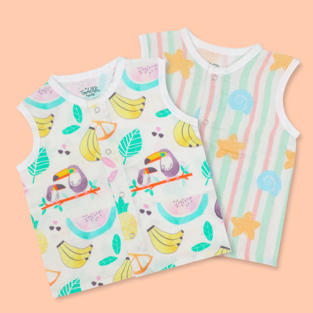 Beaky Stripes- Muslin 12 Piece Combo Pack (0-3M)