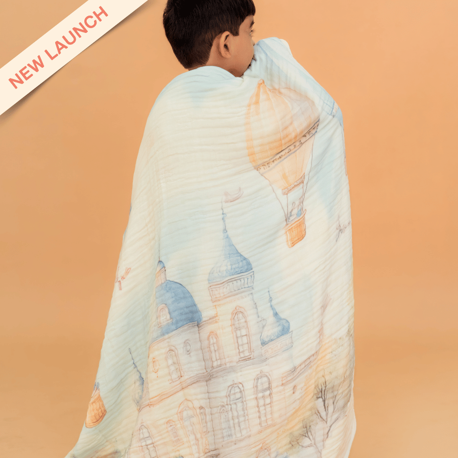 Happy Garden - Crinkled Muslin Bamboo Blanket
