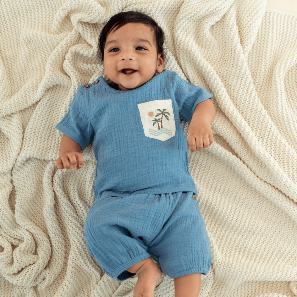 Rusty Cactus - Crinkled Muslin Co-ord Set with Pocket