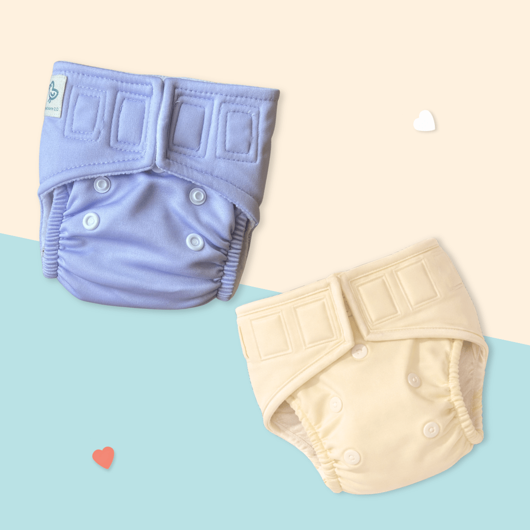 Lilac & Cream - Newborn Diaper - Pack of 2