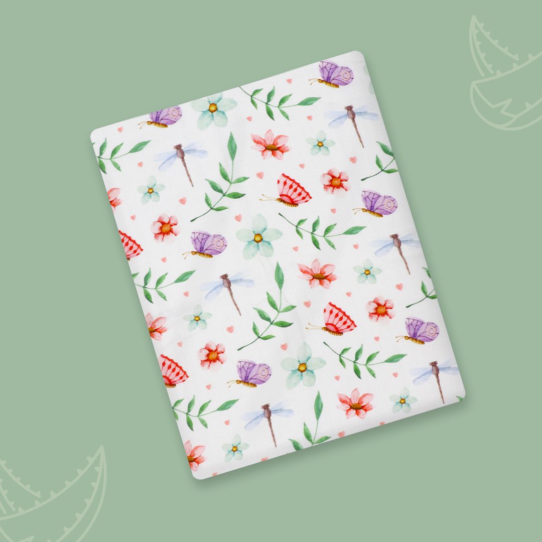 Spring Daisy - Organic Muslin Aloe Vera Towel