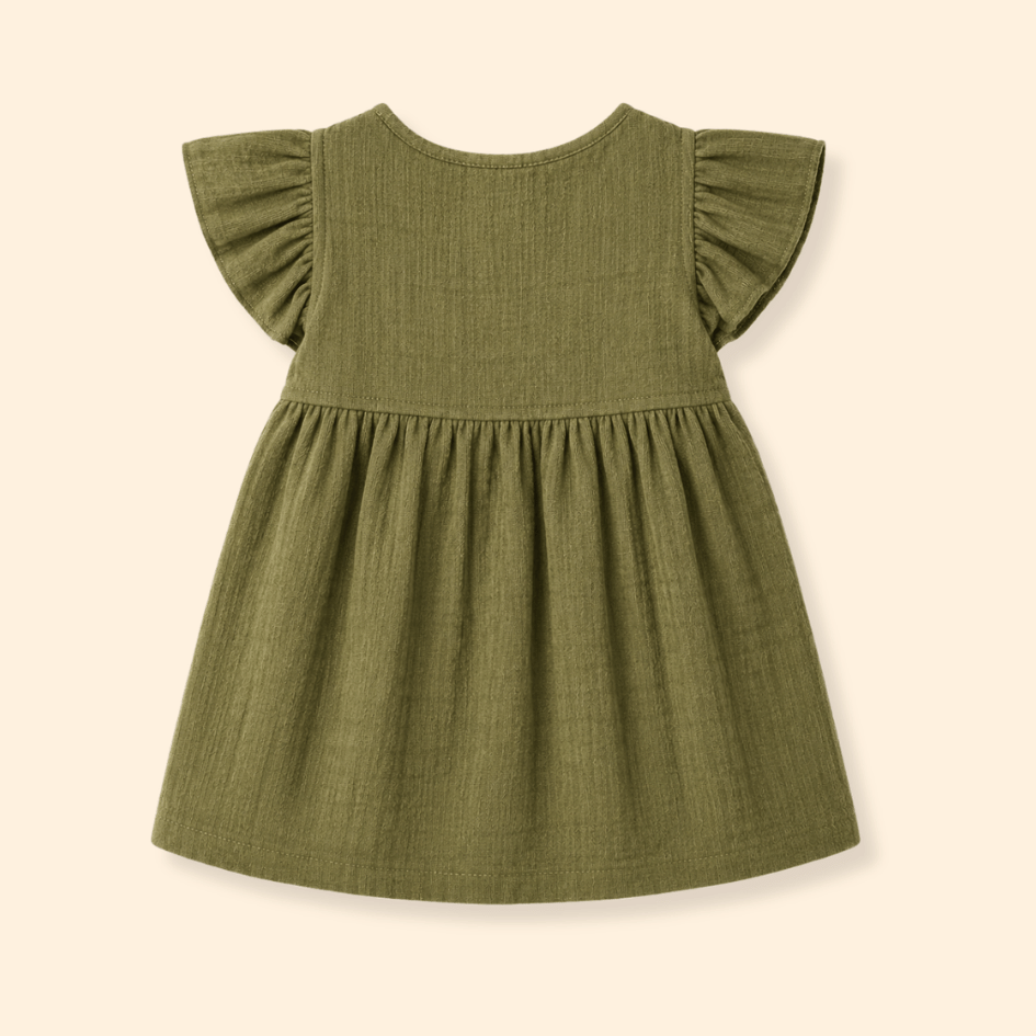 Little Flowerland - Crinkled Muslin Wrap Type Frock