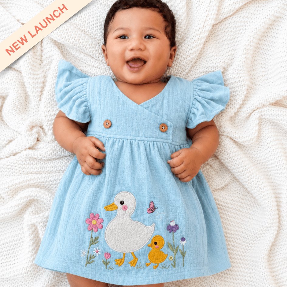 Happy Blooms - Crinkled Muslin Wrap Type Frock