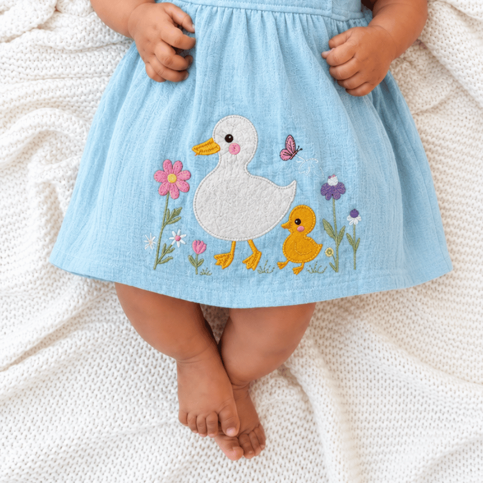 Little Flowerland - Crinkled Muslin Wrap Type Frock