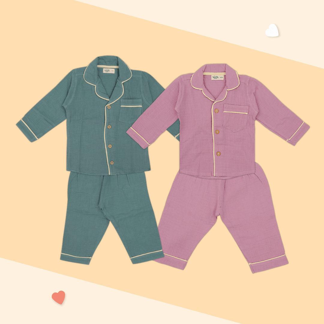 Sprout Hug - Crinkled Muslin Sleepsuit Pack of 2