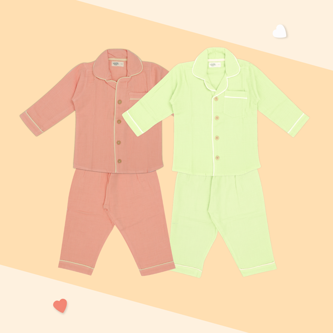 Skydrop - Crinkled Muslin Sleepsuit Pack of 2