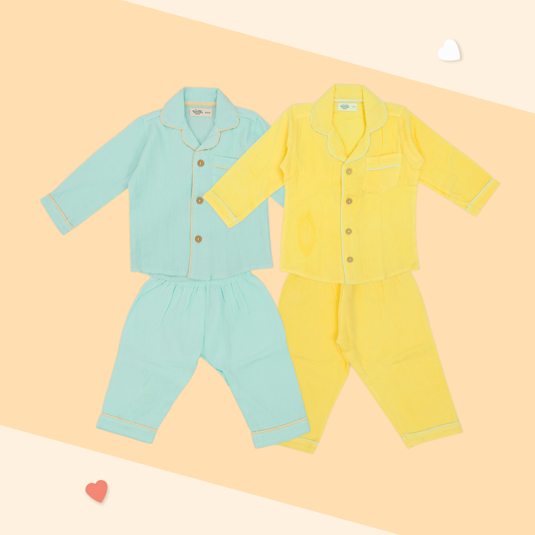 Skydrop - Crinkled Muslin Sleepsuit Pack of 2