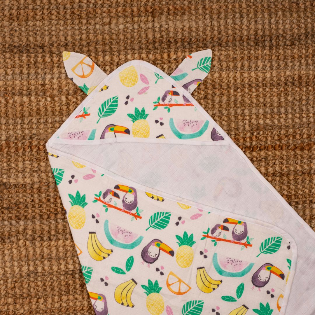 Zoodle Blocks - Muslin Hooded Towels for Babies and Kids