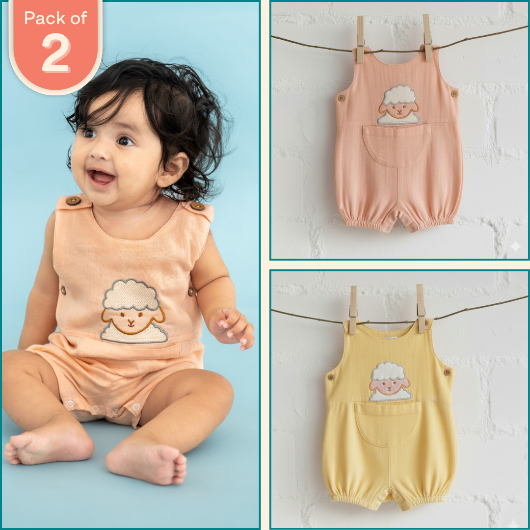 Bellow - Crinkled Muslin Romper Pack of 2