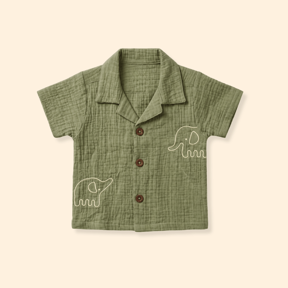 Sage Tusk - Crinkled Muslin Shirt