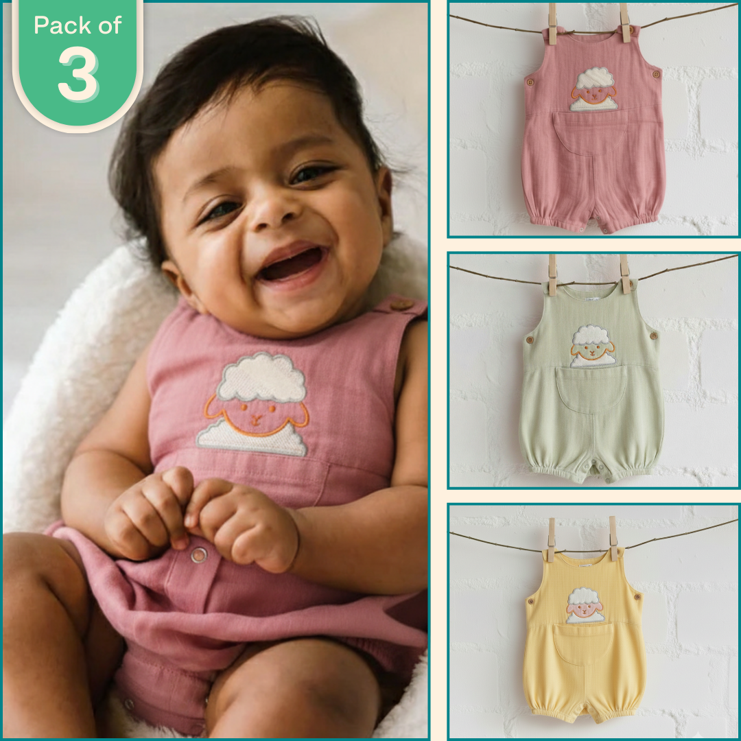 Bellow - Crinkled Muslin Romper Pack of 2