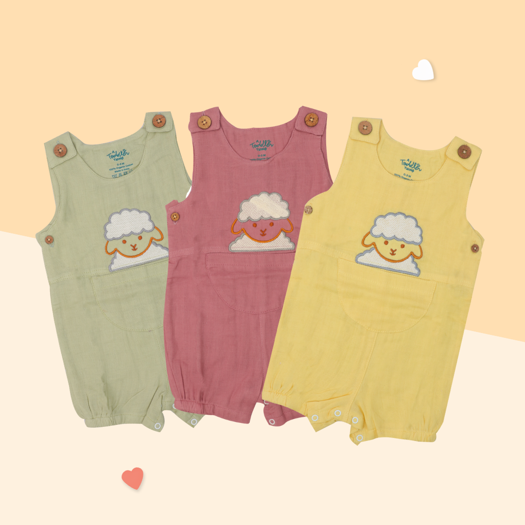 Lamblush - Crinkled Muslin Romper Pack of 2