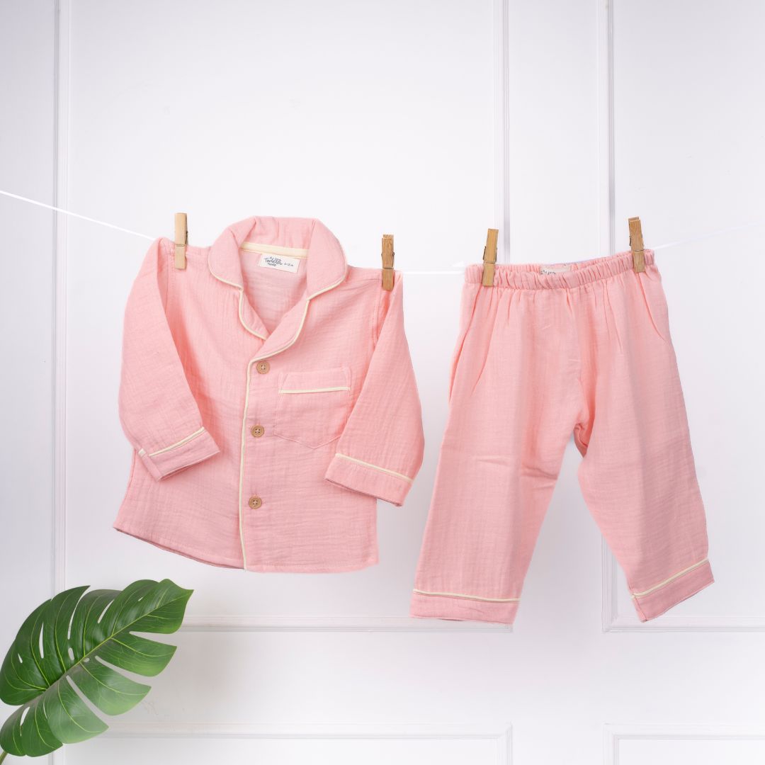 Peachy Hug - Crinkled Muslin Sleepsuit