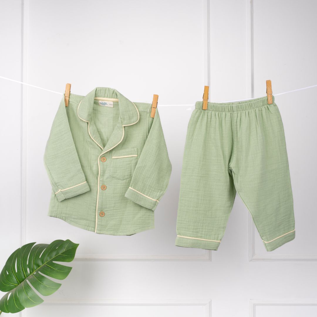 Peachy Hug - Crinkled Muslin Sleepsuit