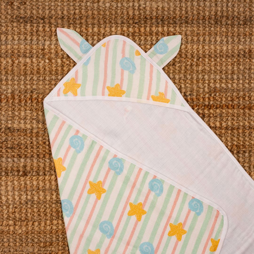 Zoodle Blocks - Muslin Hooded Towels for Babies and Kids