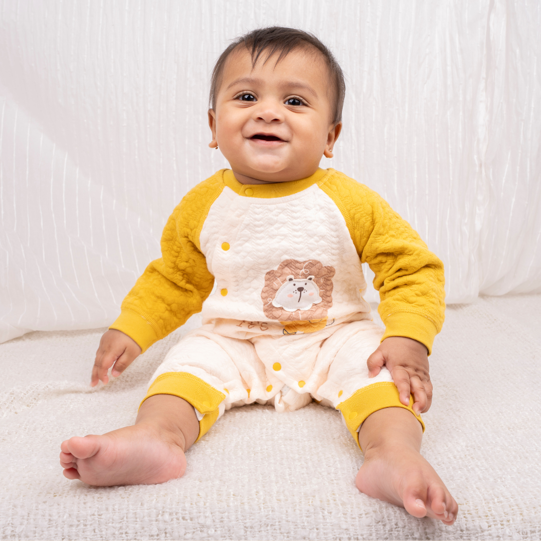 Mustard Tiny Roars - Full sleeve Bodysuit