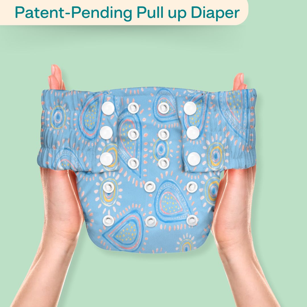 Indigo - Newborn Cloth Diaper 2.0 with 1 cotton Insert (2 kg - 5 kg)