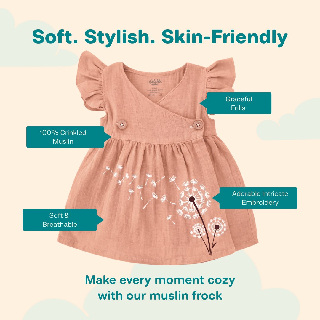 Mauve - Muslin Dandelions Frill Frock