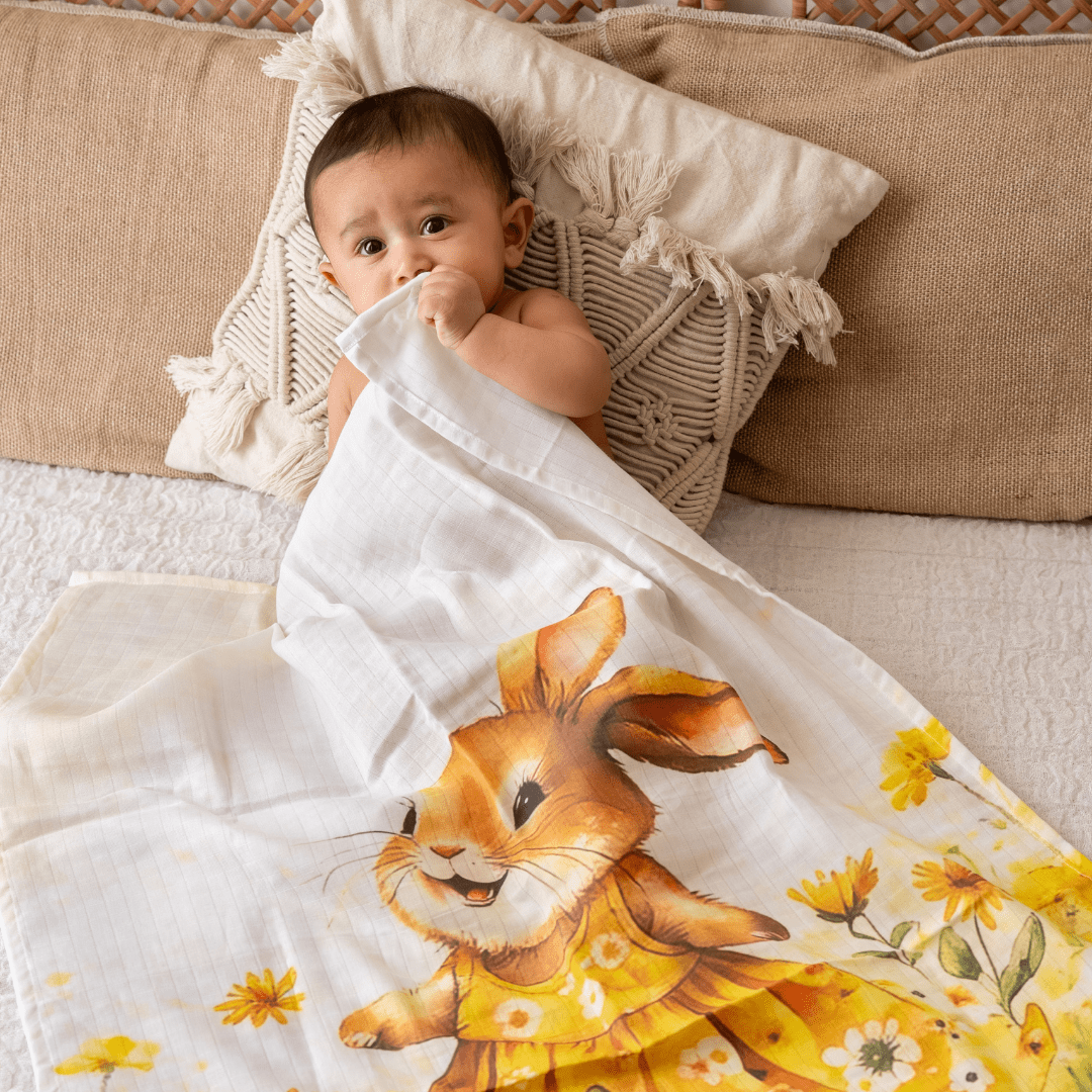 Daisy Hop - Muslin Bath Towel