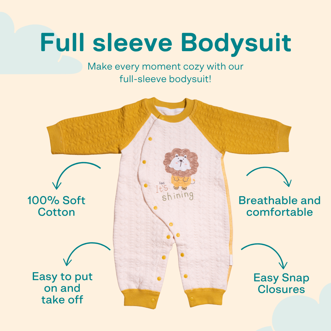 Mustard Tiny Roars - Full sleeve Bodysuit