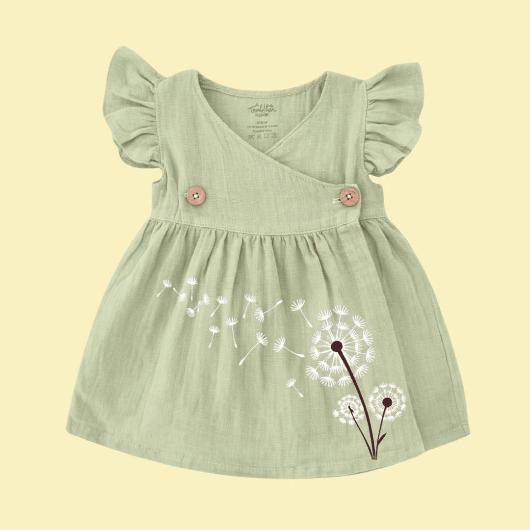Mauve - Muslin Dandelions Frill Frock