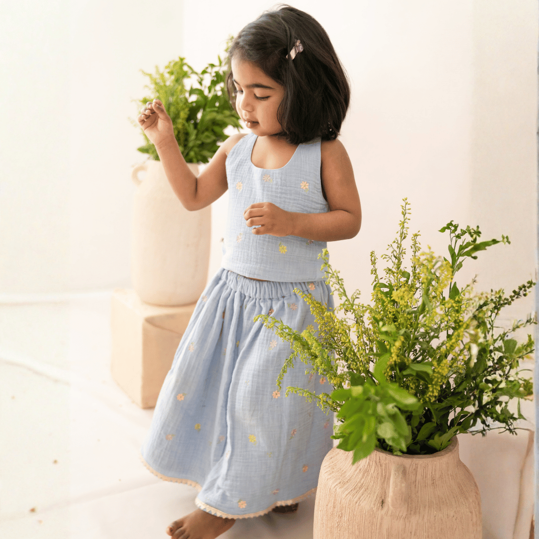 Malar - Crinkled Halter Neck Top and Skirt