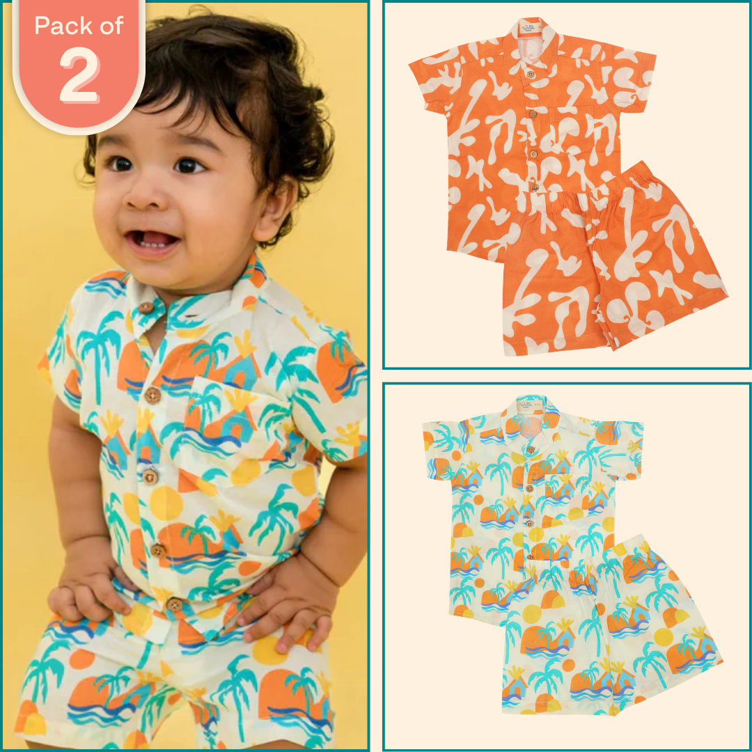 Breezicano - Mulmul Cotton Co ord Set Pack of 2