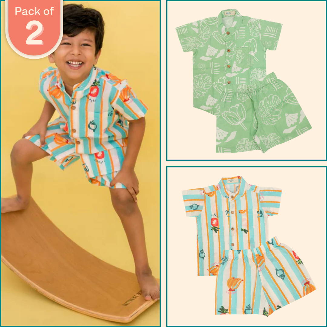 Breezicano - Mulmul Cotton Co ord Set Pack of 2