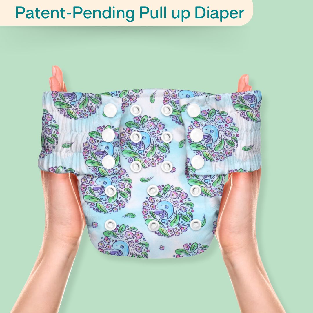 Indigo - Newborn Cloth Diaper 2.0 with 1 cotton Insert (2 kg - 5 kg)