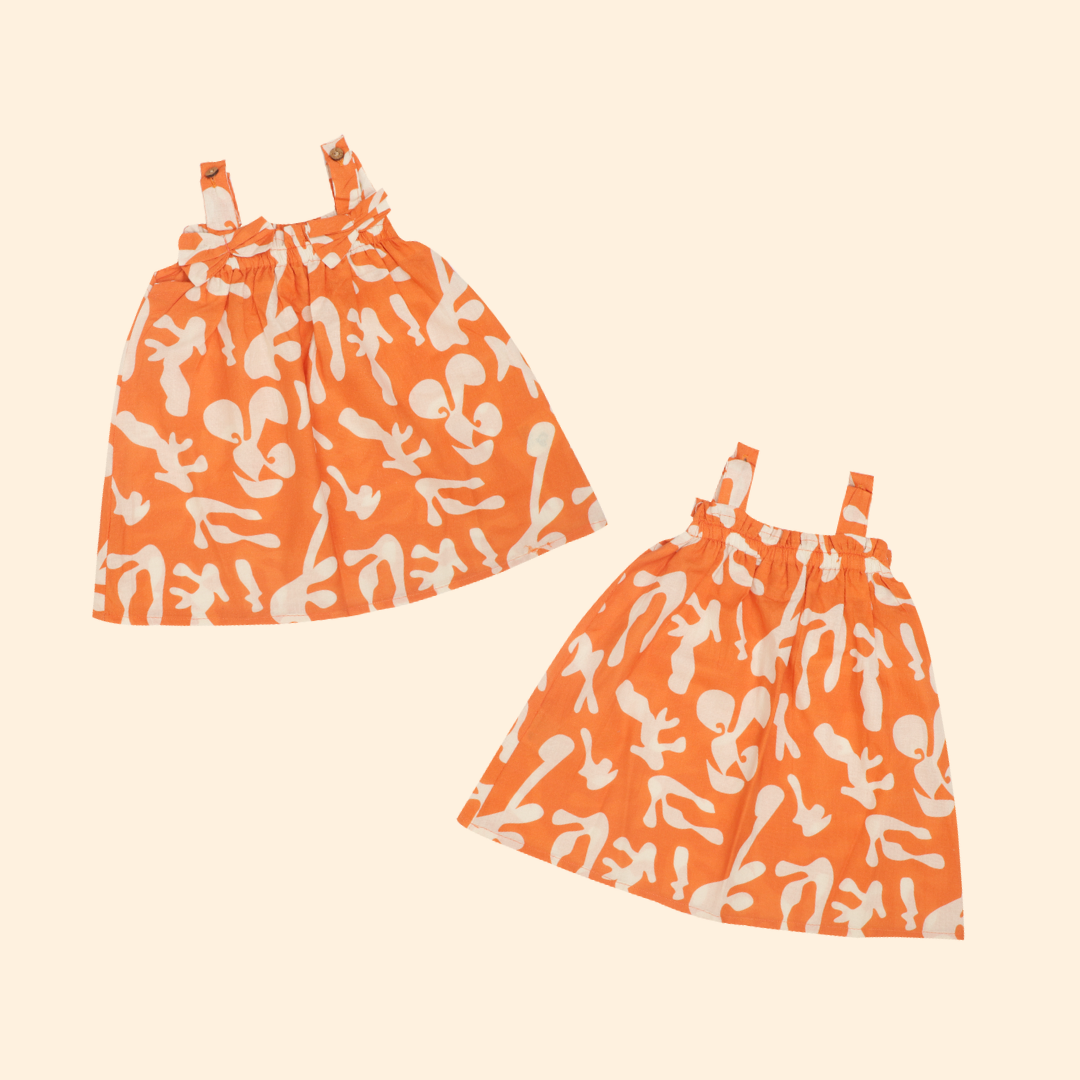 Breezicano - Mulmul Cotton Sleeveless Bow Frock Pack of 2