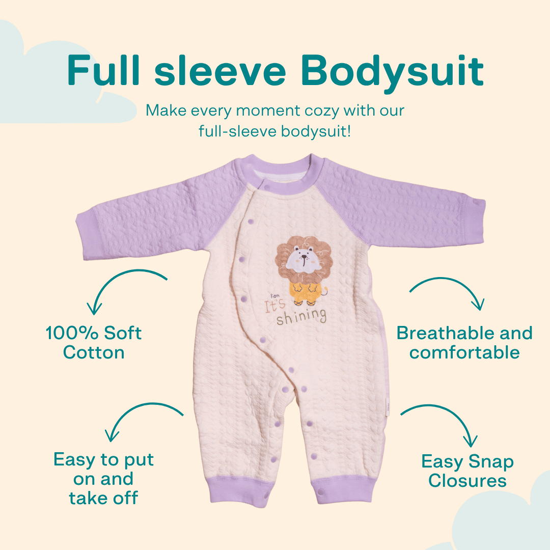 Lilac Tiny Roars - Full sleeve Bodysuit