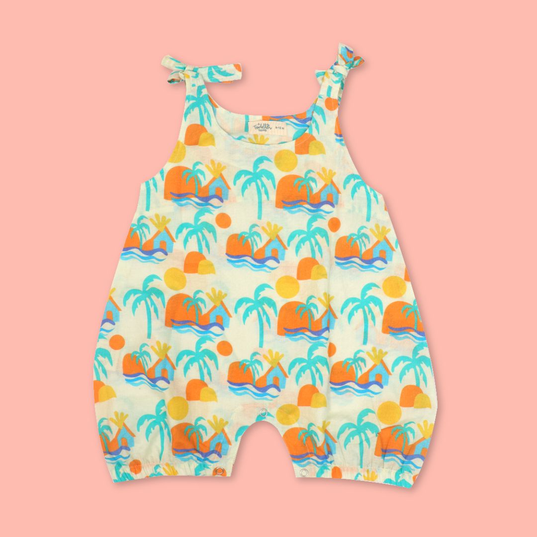 Lilsplash - Mulmul Cotton Knot Type Romper Pack of 2