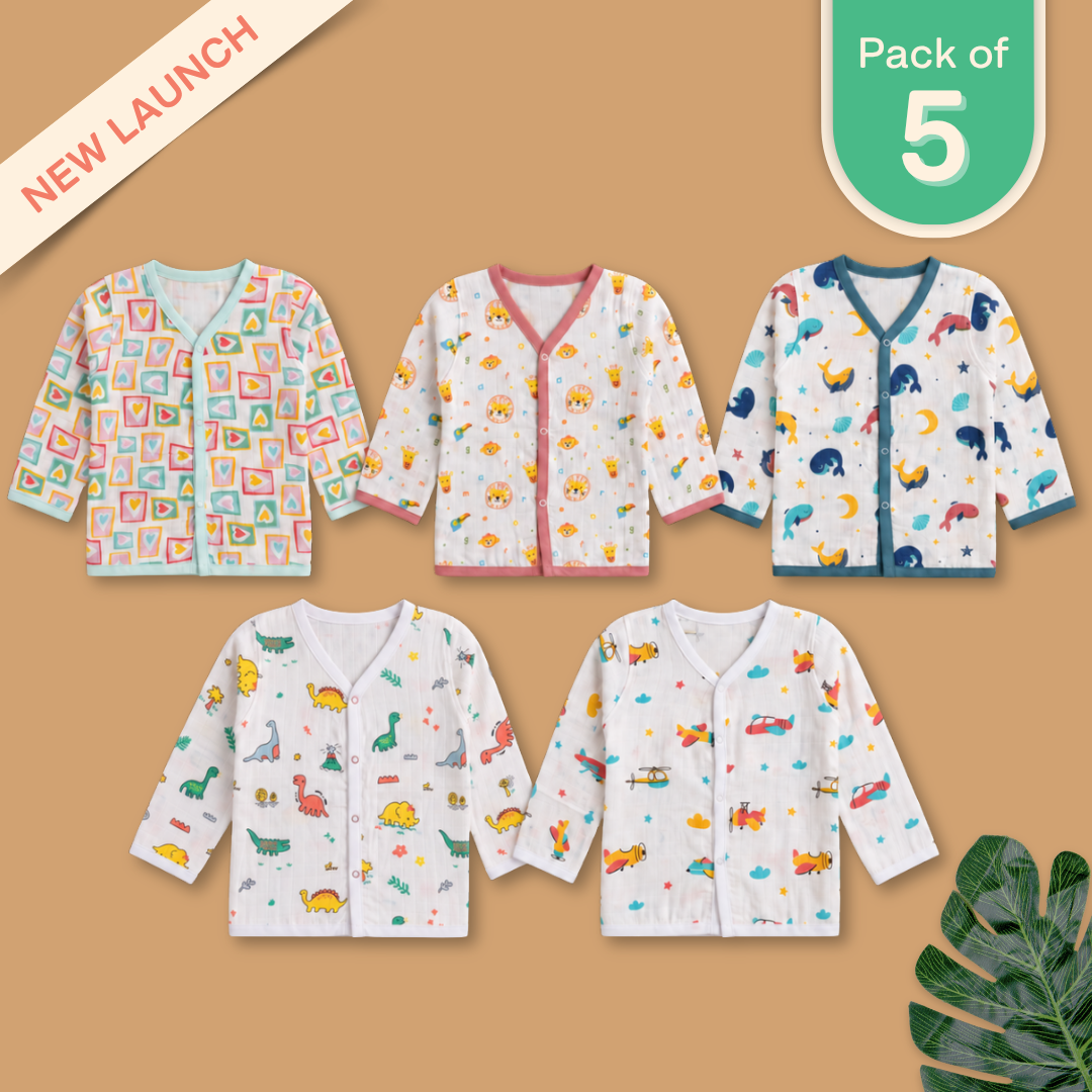 Muslin Full Sleeve Jabla Combo - Pack of 5