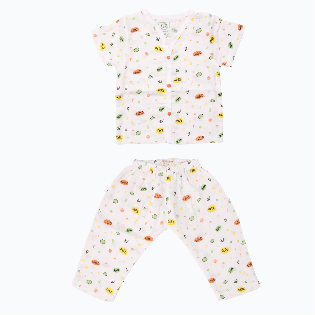 Roar- Muslin Sleep Suit for babies and kids (Unisex)