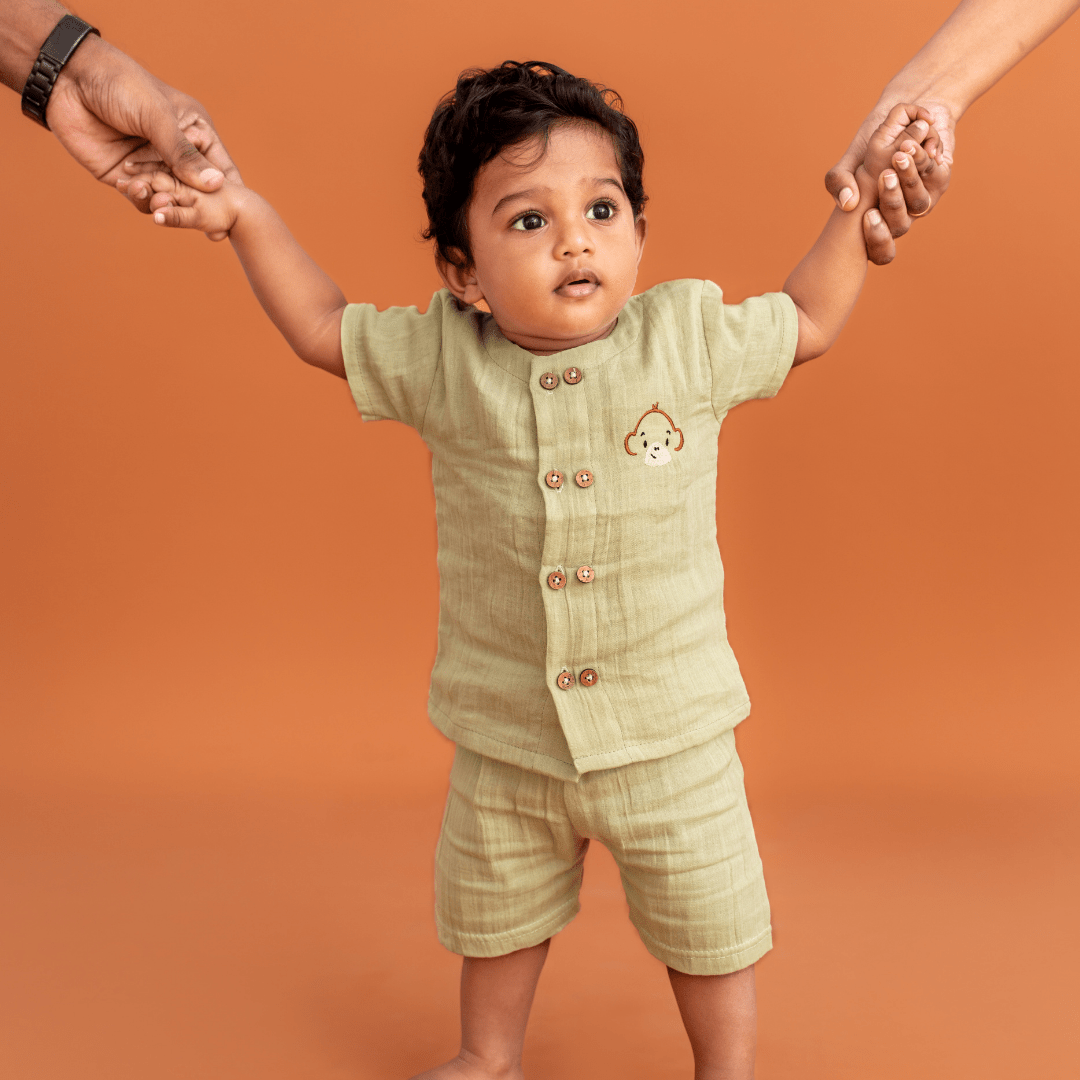 Lil Koala - Crinkled Muslin Co-ord Set