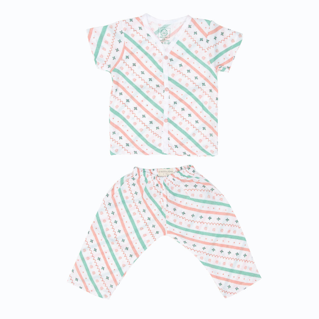 Wood Stripes - Muslin Sleep Suit for babies and kids (Unisex)