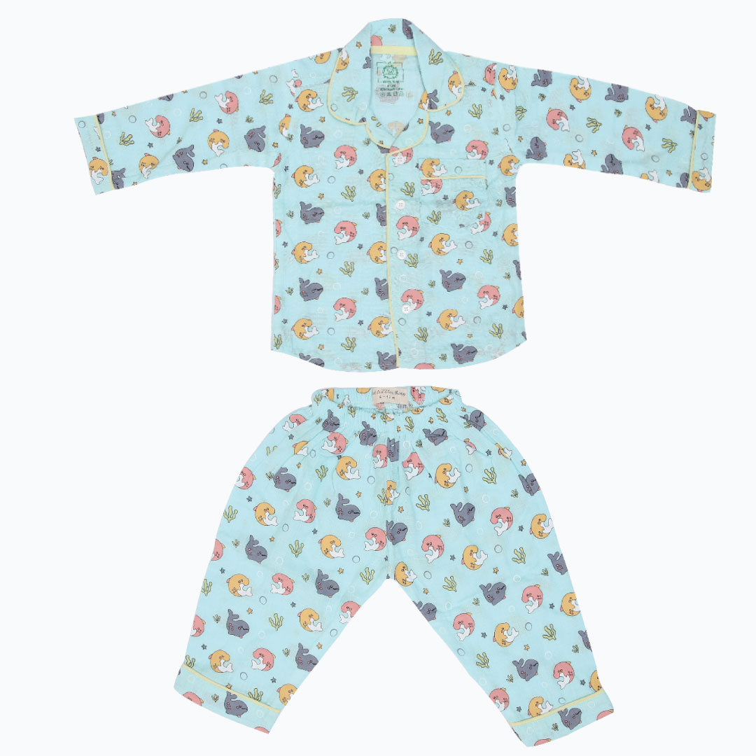 Dollyfin - Muslin Full Sleeve Sleep Suit for babies and kids (Unisex)