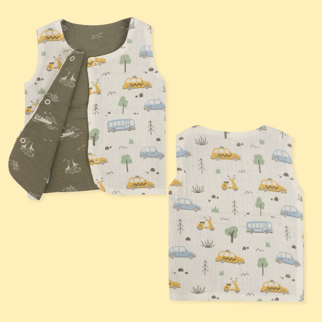 Captain Wheel - Reversible Muslin Jabla (Pack of 1)